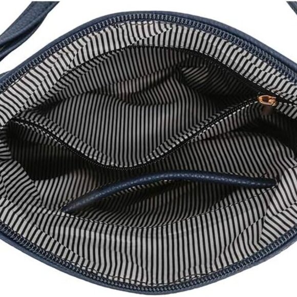 Lunar Lightweight Medium Dome Crossbody Bag Shoulder Bag with Tassel | Zipper Po - Picture 5 of 6